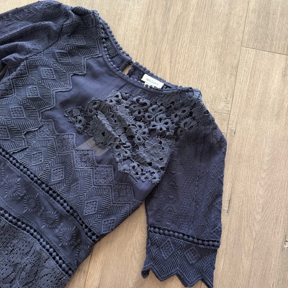 New Sundance Midnight Gallery Navy‎ Lace Midi Dress - Picture 3 of 7